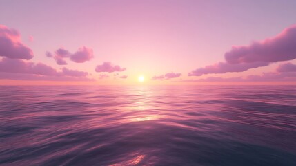 Fototapeta premium Peaceful sunset over ocean with pink and purple high resolution picture
