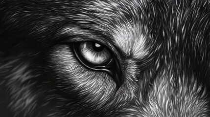 A powerful close-up of a wolf&rsquo;s eye, showing sharp details, wild intensity, and the mysterious nature of this majestic animal.  

