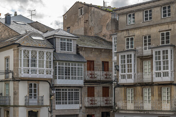 Architecture in the old town of Viveiro, Galicia, Spain