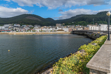 Buildings on the shore of the port of Viveiro, Spain