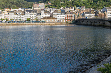 Buildings on the shore of the port of Viveiro, Spain