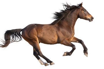 Naklejka premium Running Brown Horse Isolated on Transparent Background