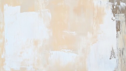 Fototapeta premium Abstract beige and white painting with brushstrokes 