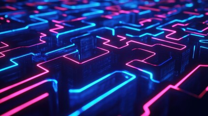 Fototapeta premium Abstract Digital Maze Navigating the Complexities of Modern Technology