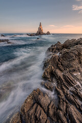 The Sirens Reef is a set of rock formations that emerge vertically from the Mediterranean Sea within the Cabo de Gata Natural Park in Almeria.