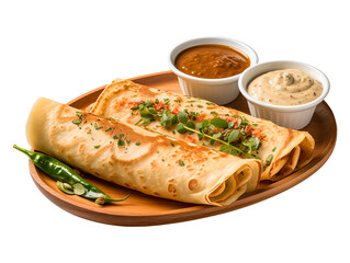 Masala Dosa isolated on transparent background