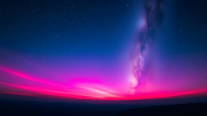 Majestic Twilight A Galactic Symphony in Vibrant Magenta and Electric Blue