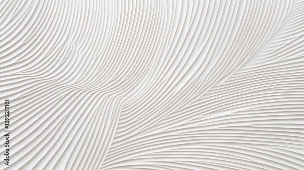 Poster parametric wall surface with flowing white waves creating an abstract pattern of lines and curves, s