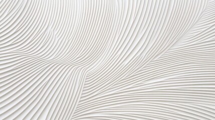 Parametric wall surface with flowing white waves creating an abstract pattern of lines and curves, suitable for backgrounds and modern architectural designs