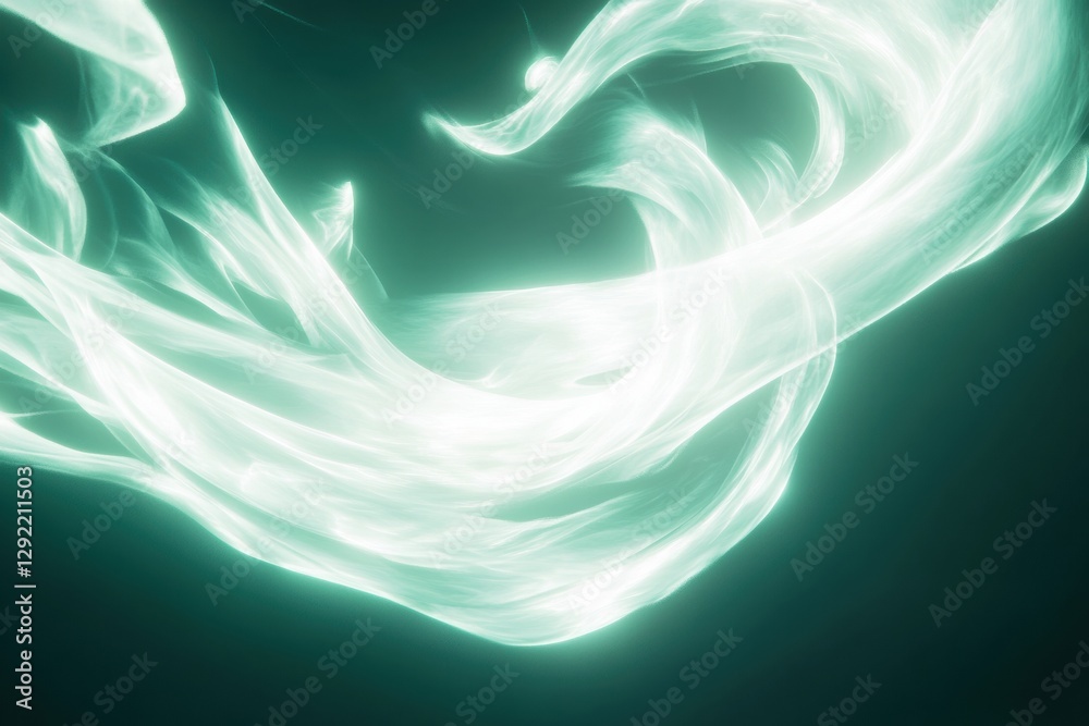 Leinwandbilder Glowing abstract gas swirls create a mesmerizing energy flow in dark surroundings. Generative AI