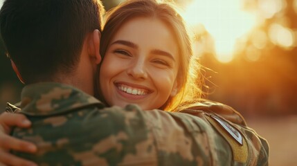 Military Woman Joyfully Reuniting with Family