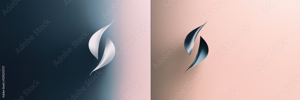 Fototapete comparison of outdated logo with modern sleek redesign showcasing branding evolution. generative ai