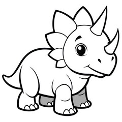 Adorable cartoon Triceratops illustration