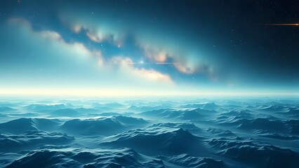 Ethereal Galactic Marvel in Vintage Sci-Fi Cosmos