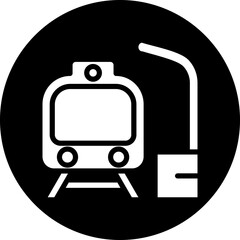 Naklejka premium Train station vector icon style