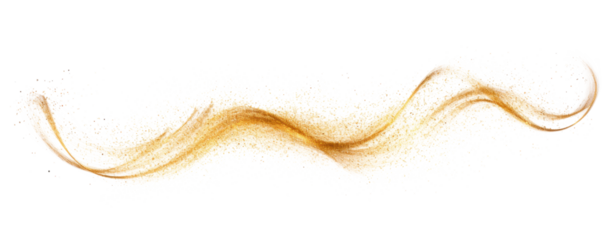 elegant golden particles wave isolated on white or transparent png