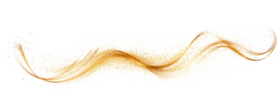 elegant golden particles wave isolated on white or transparent png