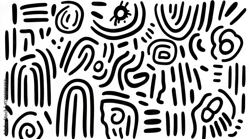 Poster intricate black lines and shapes create a captivating abstract pattern, offering a modern design wit