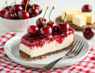 an absurd cherry gelatin and pudding trifle 
