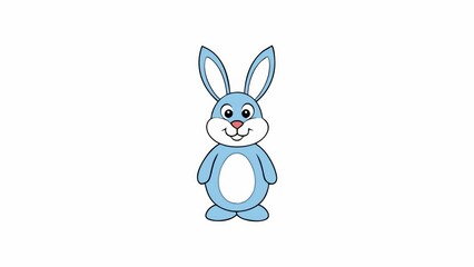Obraz premium a cute cartoon rabbit with blue fur and long ears