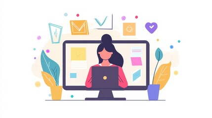 Woman hosting engaging class for creative students U