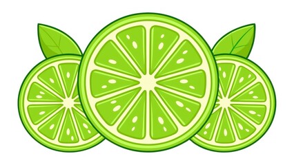 lime slices with leaves