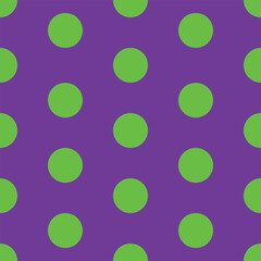 Green & Purple Polka Dot Seamless Pattern - Digital Paper Background for Scrapbooking, Crafts, and Design