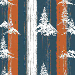 pine mountain seamless pattern