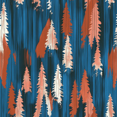 seamless pattern with pine trees