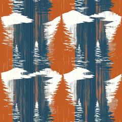 abstract pine mountain seamless pattern