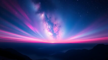 Fototapeta premium Enchanting Twilight Sky Journey into Vibrant Cosmic Depths