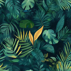 seamless pattern with leaves