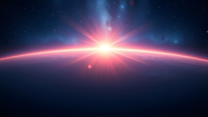 Ethereal Celestial Horizon Glowing Cosmic Panorama in Deep Indigo