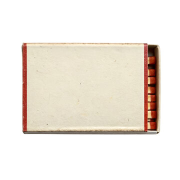 Unopened Blank Matchbox with Slight Wear on the Edges, PNG Transparent Background: Perfect for Vintage Design, Branding Mockups, Minimalist Packaging, Retro Aesthetic, and Advertising Concepts.