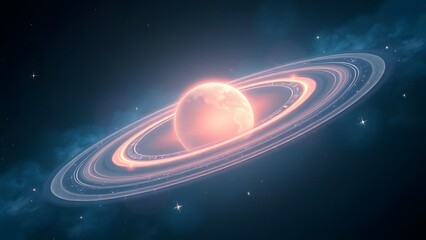 Celestial Harmony Planetary Alignment in Ethereal Glowing Orbits