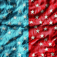 red and blue fabric stars