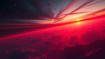 Naklejka premium Twilight Unveiled A Bold Futuristic Cosmic Panorama