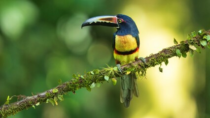 Desktop Wallpaper 16:9, Collared Aracari Pteroglossus torquatus in Costa Rica forest

