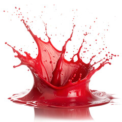 Dynamic Red Paint Splash with Thick Texture, PNG Transparent Background: Perfect for Abstract Art, Creative Design, Advertising, Bold Visual Effects, and Graphic Elements.