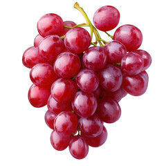 Fototapeta premium Ripe red grapes arranged beautifully on a transparent background showcasing their vibrant color and texture, Ripe red grape on transparent