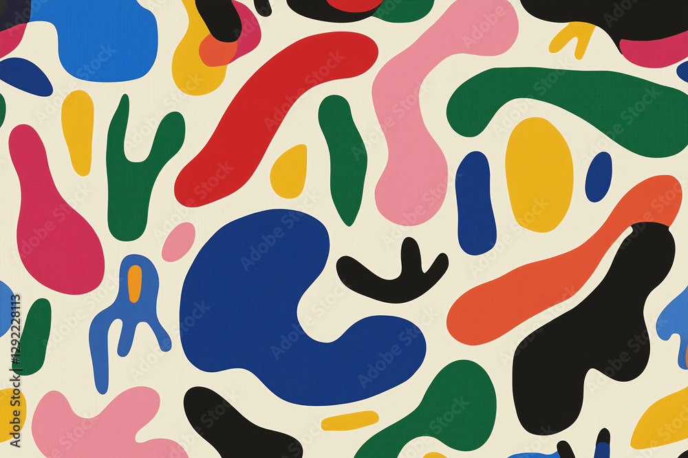 Poster vibrant abstract design: a dynamic and colorful abstract design with flowing shapes in a variety of 