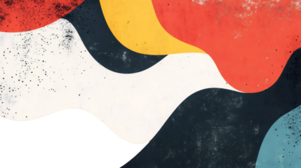 Wavy shapes in various colors create an abstract design, featuring a transparent section for versatile use