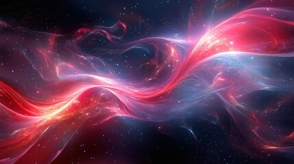 Obraz premium Cosmic red and blue nebula swirling in the starry universe