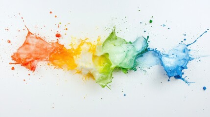 Fototapeta premium Vibrant splashes of color create a dynamic visual, ideal for creative projects, art promotions, or design materials, This energetic image captures the essence of movement and creativity,