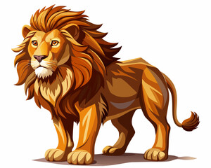 vector of photorealistic sculpture of a lion, white background