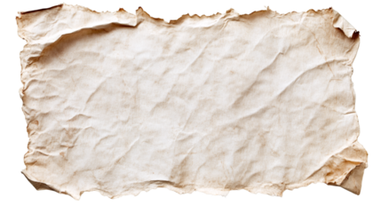 Weathered, burnt paper texture with distressed, vintage grunge aesthetic, isolated on transparent background for graphic design projects