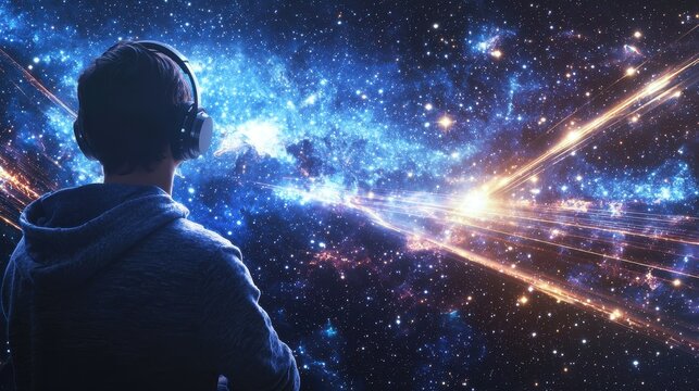 Journey through the cosmos as a young explorer listens to the music of the universe