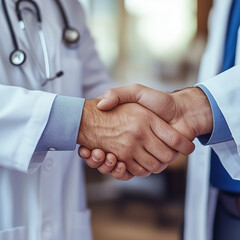 a man shaking hand with the doctor