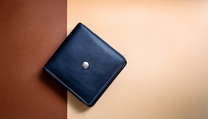落ち着きのある和紙のグラデーションと、控えめに配置されたネイビーの革財布の品格
