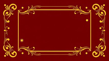 Elegant red and gold floral vintage frame islamic theme